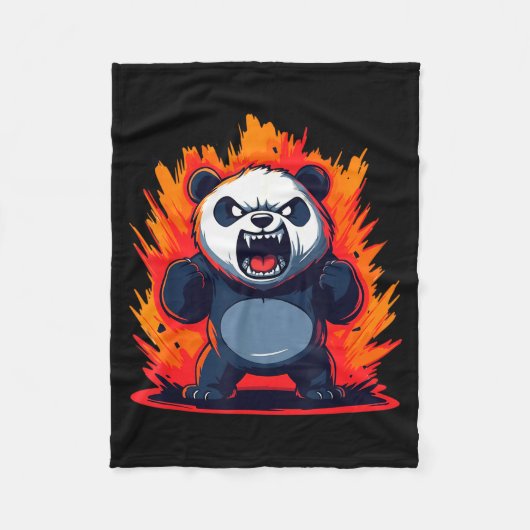Panda Looking Angry Graphic Funny Panda Kawaii Fleece Deken (Voorkant)