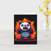 Panda Looking Angry Graphic Funny Panda Kawaii Kaart (Gele Bloem)