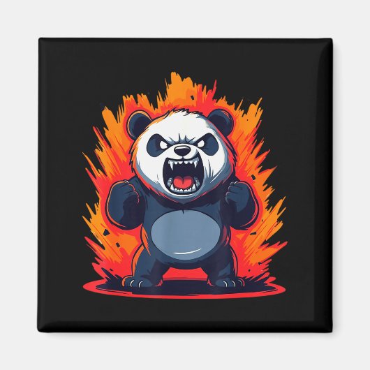 Panda Looking Angry Graphic Funny Panda Kawaii Magneet (Voorkant)