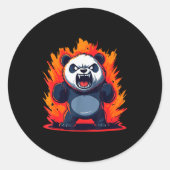 Panda Looking Angry Graphic Funny Panda Kawaii Ronde Sticker (Voorkant)