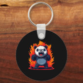 Panda Looking Angry Graphic Funny Panda Kawaii Sleutelhanger (Voorkant)
