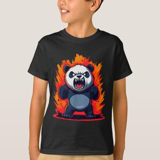 Panda Looking Angry Graphic Funny Panda Kawaii  T-shirt (Voorkant)