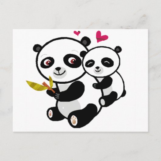 Panda Love <3 Briefkaart (Voorkant)