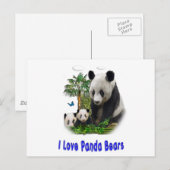 Panda Love art Briefkaart (Voorkant / Achterkant)