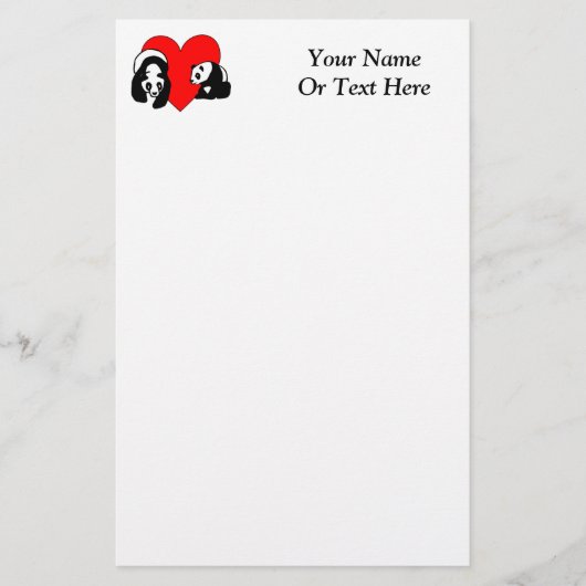 Panda Love Briefpapier (Voorkant)