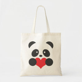 Panda love canvas tas