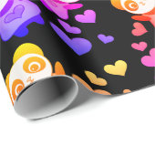 Panda Love Cosmic Space Rainbow Heart Cadeaupapier (Rol Hoek)