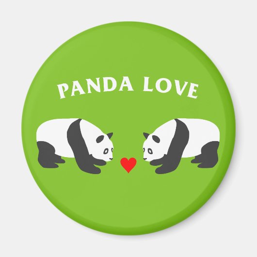 Panda Love (Green) Magneet (Voorkant)