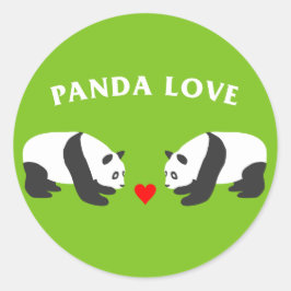 Panda Love (Green) Ronde Sticker