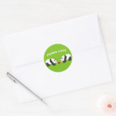 Panda Love (Green) Ronde Sticker (Envelop)