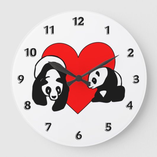 Panda Love Grote Klok (Voorkant)