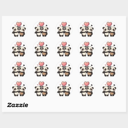 Panda Love: Hands Sticker vasthouden (Vel)