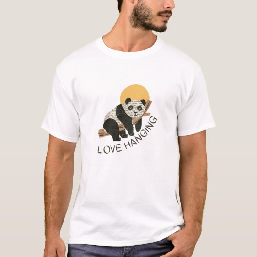 Panda love hanging  t-shirt (Voorkant)