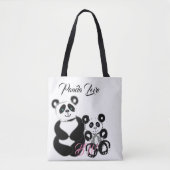 Panda Love Personalized Tote Bag (Voorkant)