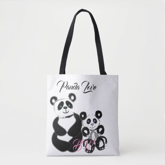 Panda Love Personalized Tote Bag (Voorkant)