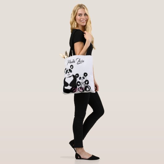 Panda Love Personalized Tote Bag (Op model)