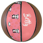 Panda love pink pattern basketbal (Verticaal)