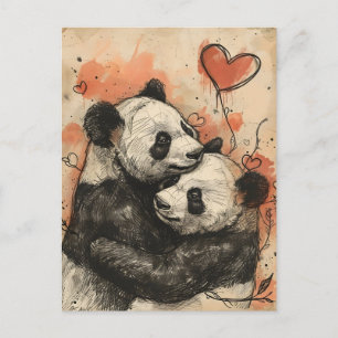 Panda Love Valentijnsdag Briefkaart