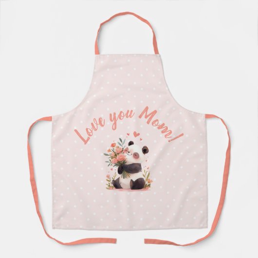 Panda Love You Mam Moederdag Gift Schort (Voorkant)