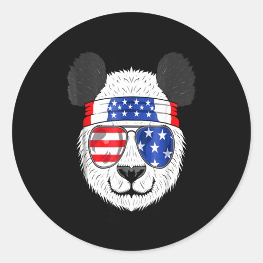 Panda Lover | Amerikaanse Panda heeft bril Ronde Sticker (Voorkant)