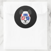 Panda Lover | Amerikaanse Panda heeft bril Ronde Sticker (Tas)