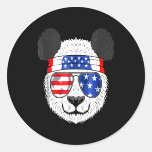 Panda Lover Amerikaanse Panda heeft bril Ronde Sticker