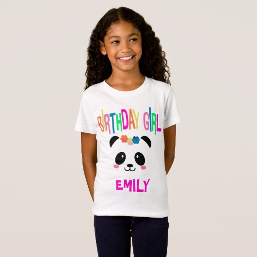 Panda Lover Birthday Girl T-shirt (Voorkant volledig)