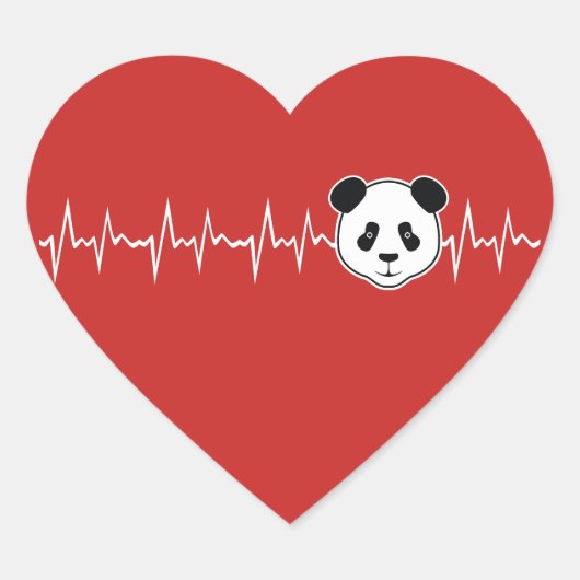 Panda Lover Hart Sticker (Voorkant)