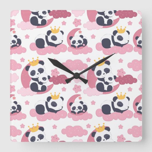 Panda Lover | I Am Nicknamed As Panda Vierkante Klok (Voorkant)