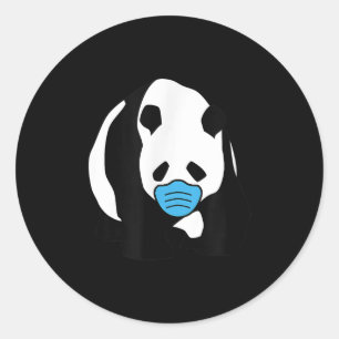 Panda Lover Schattige Panda Beer Gezichtsmasker Ronde Sticker