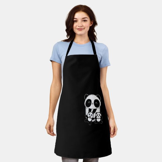 Panda Lovers Cute Kawaii Baby Pandas in Pocket Schort (Gedragen)