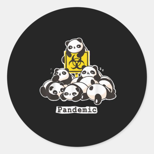 Panda Lovers | Cute Panda Funny Pandemic Ronde Sticker (Voorkant)