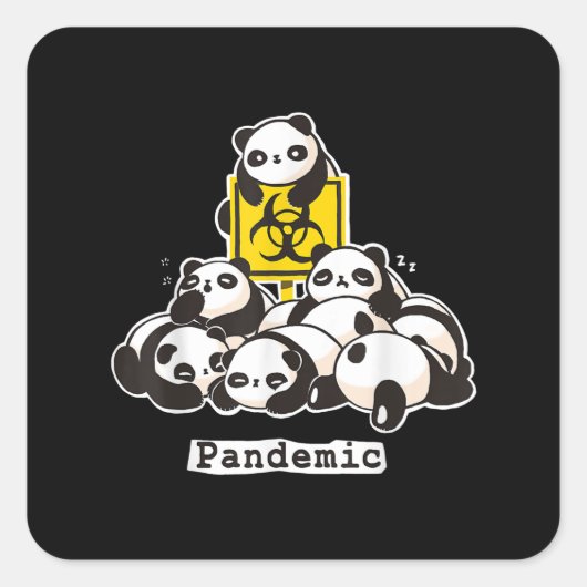 Panda Lovers | Cute Panda Funny Pandemic Vierkante Sticker (Voorkant)