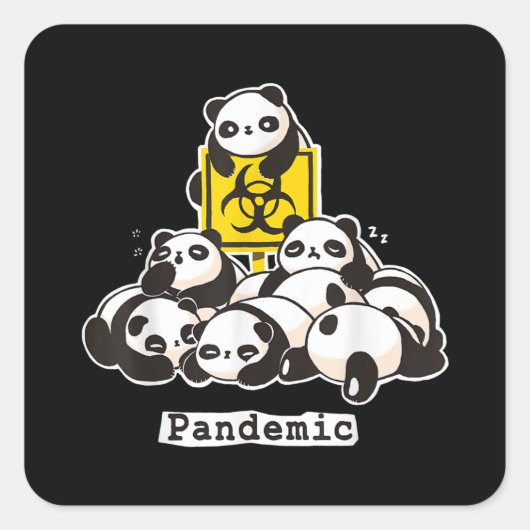 Panda Lovers | Cute Panda Funny Pandemic Vierkante Sticker (Voorkant)
