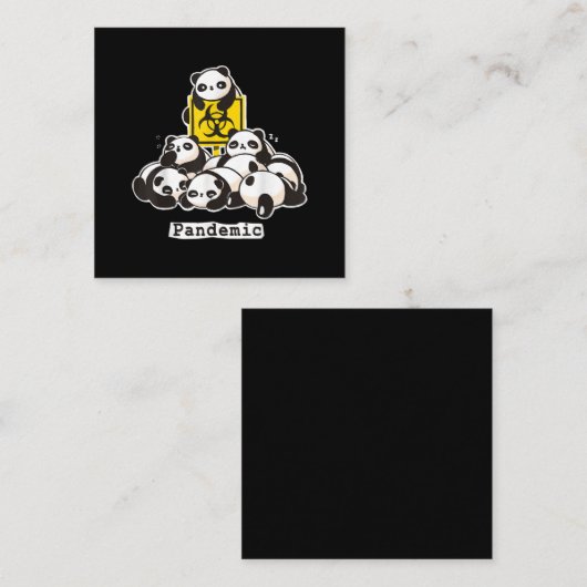 Panda Lovers | Cute Panda Funny Pandemic Vierkante Visitekaartje (Voorkant / Achterkant)