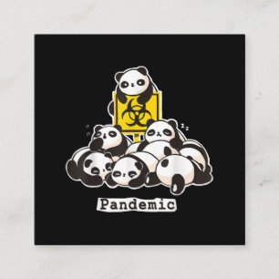 Panda Lovers Cute Panda Funny Pandemic Vierkante Visitekaartje