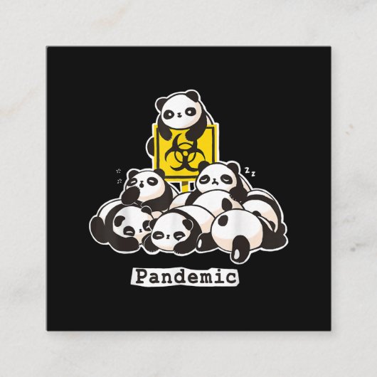 Panda Lovers | Cute Panda Funny Pandemic Vierkante Visitekaartje (Voorkant)