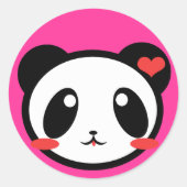 Panda Luv! Ronde Sticker (Voorkant)