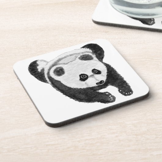 Panda lying down bier onderzetter (Linkerzijde)