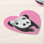 Panda lying down kartonnen onderzetters (Gekanteld)