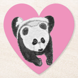 Panda lying down kartonnen onderzetters