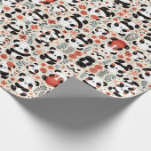 Panda Magic: Schattig verpakken papier ontwerp (Hoek)