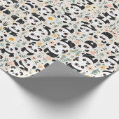 Panda Magic: Schattig verpakken papier ontwerp (Hoek)
