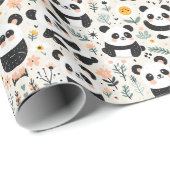 Panda Magic: Schattig verpakken papier ontwerp (Rol Hoek)