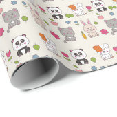 Panda Magic: Schattig verpakken papier ontwerp (Rol Hoek)