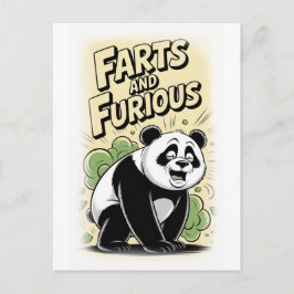 Panda making a Fart on a White Feestdagenkaart
