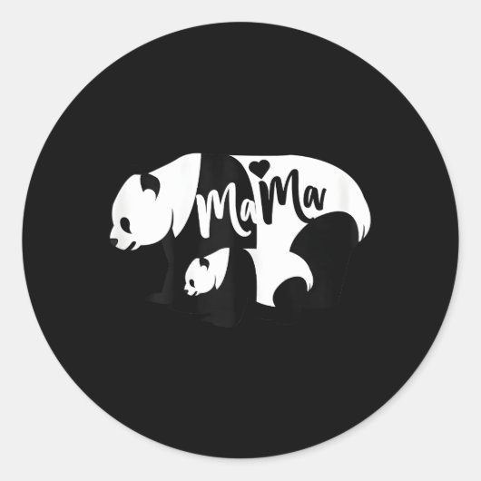 Panda Mama Cub Beer Moeder Ronde Sticker (Voorkant)