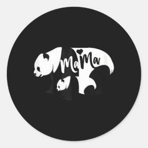 Panda Mama Cub Beer Moeder Ronde Sticker