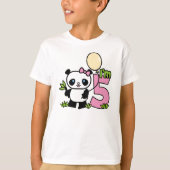 Panda meisje 5e verjaardag t-shirt (Voorkant)