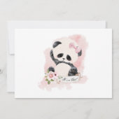 Panda Meisje Baby shower Uitnodiging (Achterkant)
